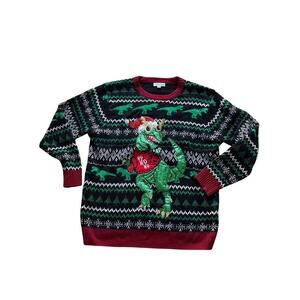 Holiday Hype T-Rex Christmas Sweater XL